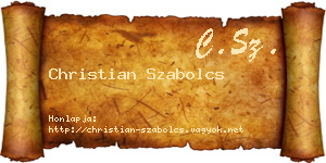 Christian Szabolcs névjegykártya